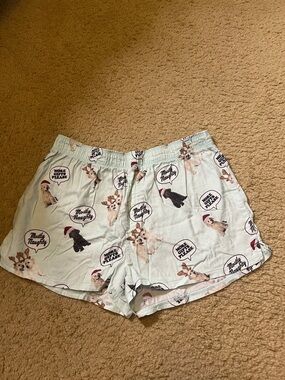 PINK Victoria's Secret Mint Puppy Print Sleep Shorts